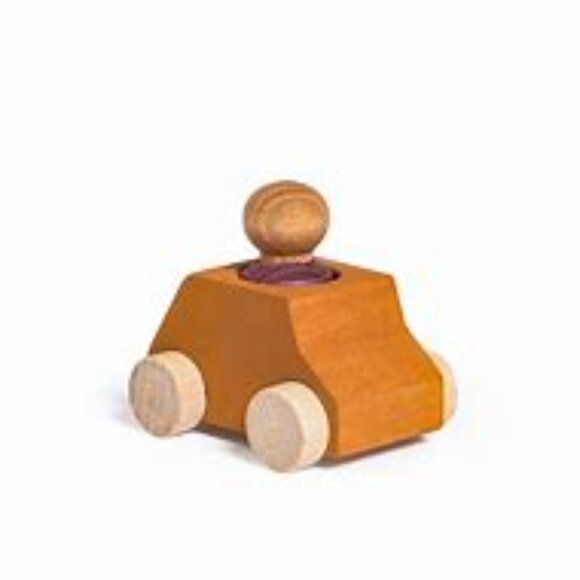 NWT Lubulona Wooden Car & Peg Person - Ochre - Picture 2 of 3